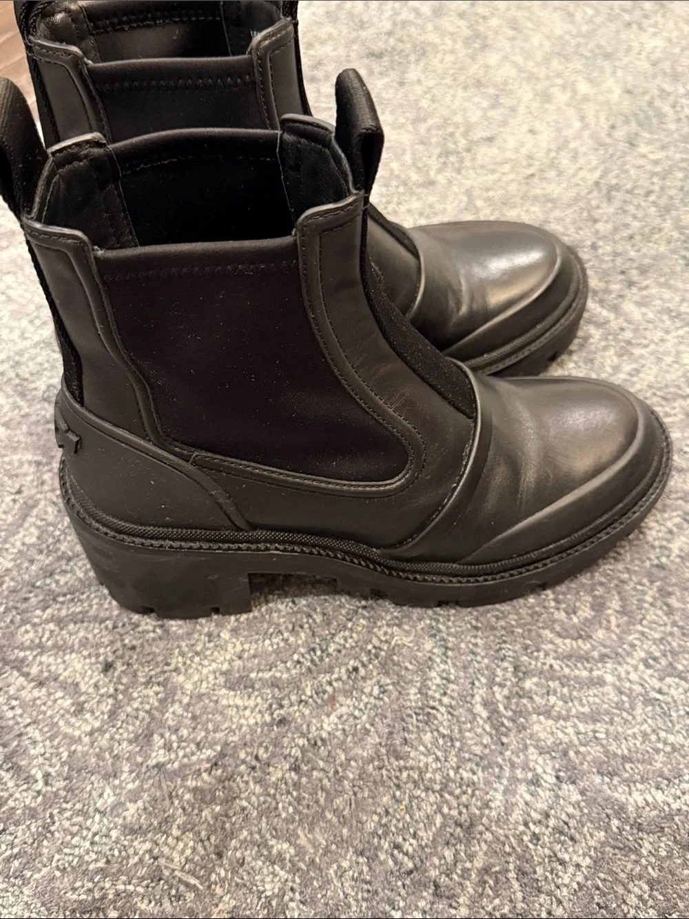 Title: Tory Burch Chelsea Lug Leather Ankle Boots – Black – Women's Size 7M